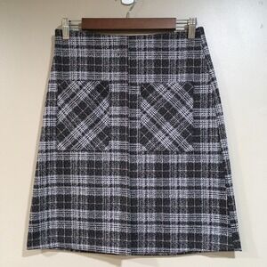 💚 5/$25 Cato Plaid Mini Skirt Women XS Black White Pocket Dark Academia Preppy